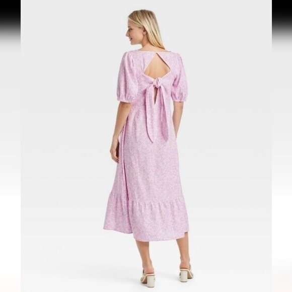 Who What Wear Linen Blend Floral Maxi Dress - Picture 6 of 6